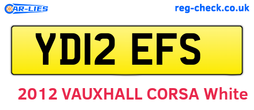 YD12EFS are the vehicle registration plates.