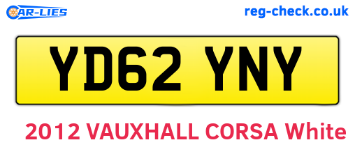 YD62YNY are the vehicle registration plates.