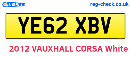 YE62XBV are the vehicle registration plates.