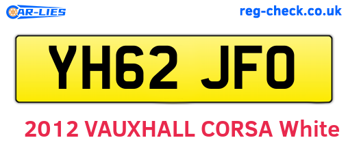 YH62JFO are the vehicle registration plates.