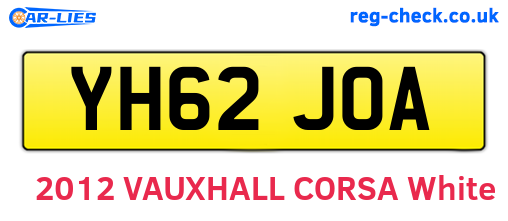 YH62JOA are the vehicle registration plates.