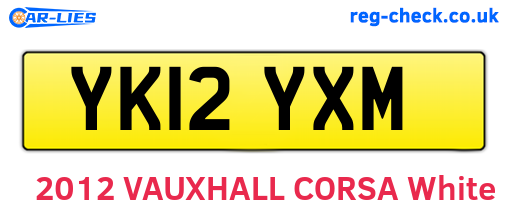 YK12YXM are the vehicle registration plates.