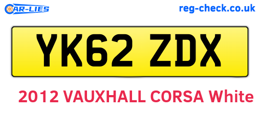 YK62ZDX are the vehicle registration plates.