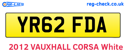 YR62FDA are the vehicle registration plates.