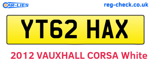 YT62HAX are the vehicle registration plates.