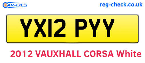 YX12PYY are the vehicle registration plates.