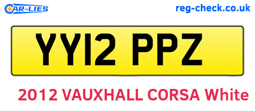 YY12PPZ are the vehicle registration plates.