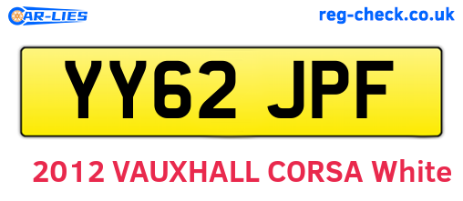 YY62JPF are the vehicle registration plates.