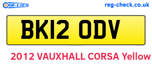 BK12ODV are the vehicle registration plates.