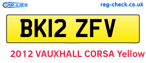 BK12ZFV are the vehicle registration plates.