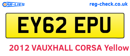 EY62EPU are the vehicle registration plates.