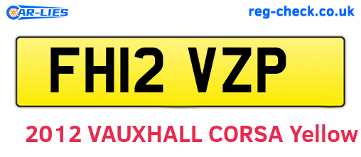 FH12VZP are the vehicle registration plates.