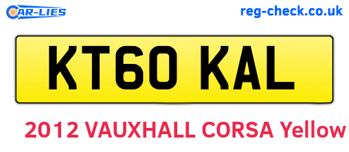 KT60KAL are the vehicle registration plates.