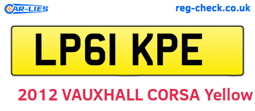 LP61KPE are the vehicle registration plates.
