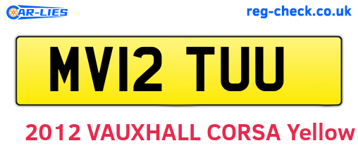 MV12TUU are the vehicle registration plates.
