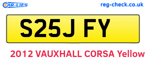 S25JFY are the vehicle registration plates.