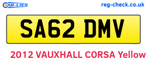SA62DMV are the vehicle registration plates.