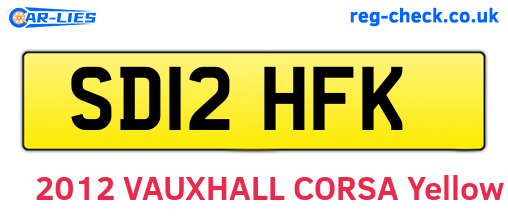 SD12HFK are the vehicle registration plates.