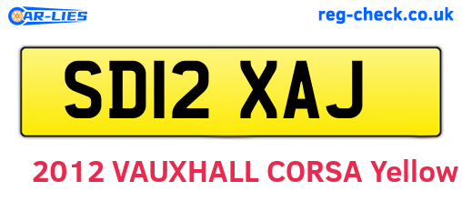 SD12XAJ are the vehicle registration plates.