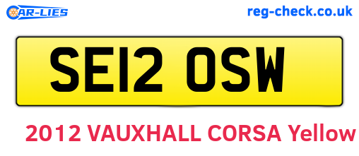 SE12OSW are the vehicle registration plates.