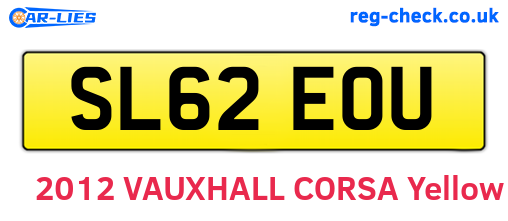SL62EOU are the vehicle registration plates.