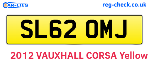 SL62OMJ are the vehicle registration plates.