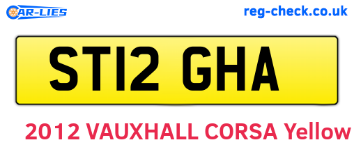 ST12GHA are the vehicle registration plates.