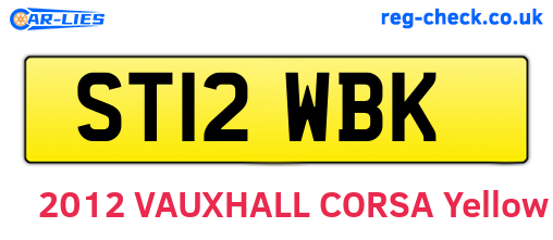 ST12WBK are the vehicle registration plates.