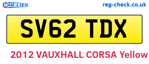 SV62TDX are the vehicle registration plates.