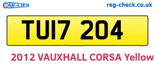 TUI7204 are the vehicle registration plates.
