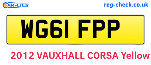 WG61FPP are the vehicle registration plates.