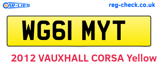 WG61MYT are the vehicle registration plates.
