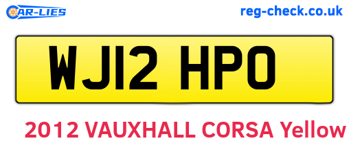 WJ12HPO are the vehicle registration plates.