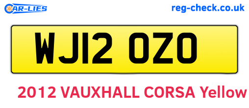 WJ12OZO are the vehicle registration plates.