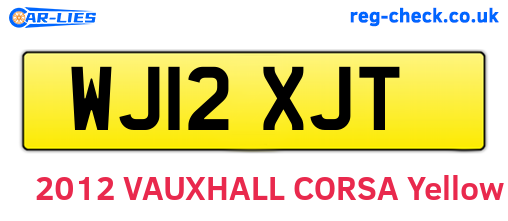 WJ12XJT are the vehicle registration plates.