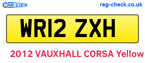 WR12ZXH are the vehicle registration plates.