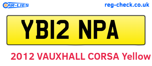 YB12NPA are the vehicle registration plates.