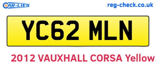 YC62MLN are the vehicle registration plates.