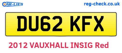 DU62KFX are the vehicle registration plates.