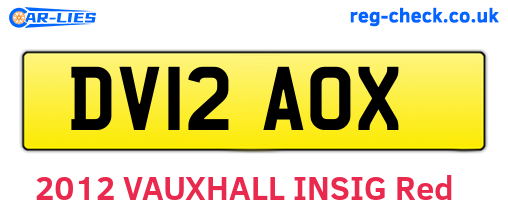 DV12AOX are the vehicle registration plates.