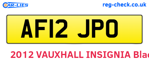AF12JPO are the vehicle registration plates.