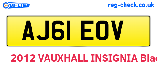 AJ61EOV are the vehicle registration plates.