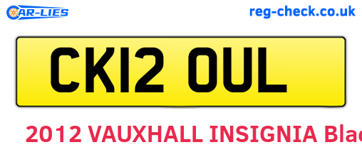 CK12OUL are the vehicle registration plates.