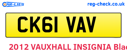 CK61VAV are the vehicle registration plates.