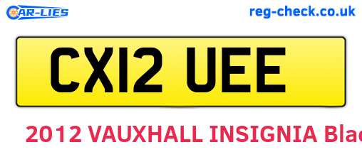 CX12UEE are the vehicle registration plates.