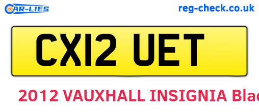 CX12UET are the vehicle registration plates.