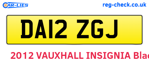 DA12ZGJ are the vehicle registration plates.