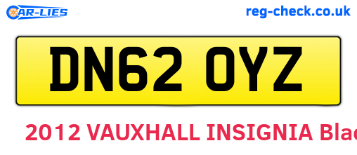 DN62OYZ are the vehicle registration plates.