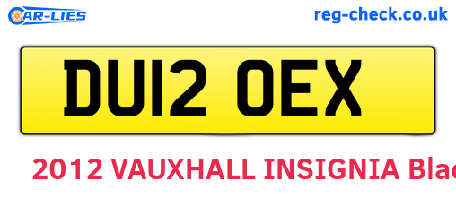 DU12OEX are the vehicle registration plates.