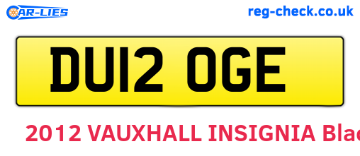 DU12OGE are the vehicle registration plates.